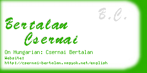 bertalan csernai business card